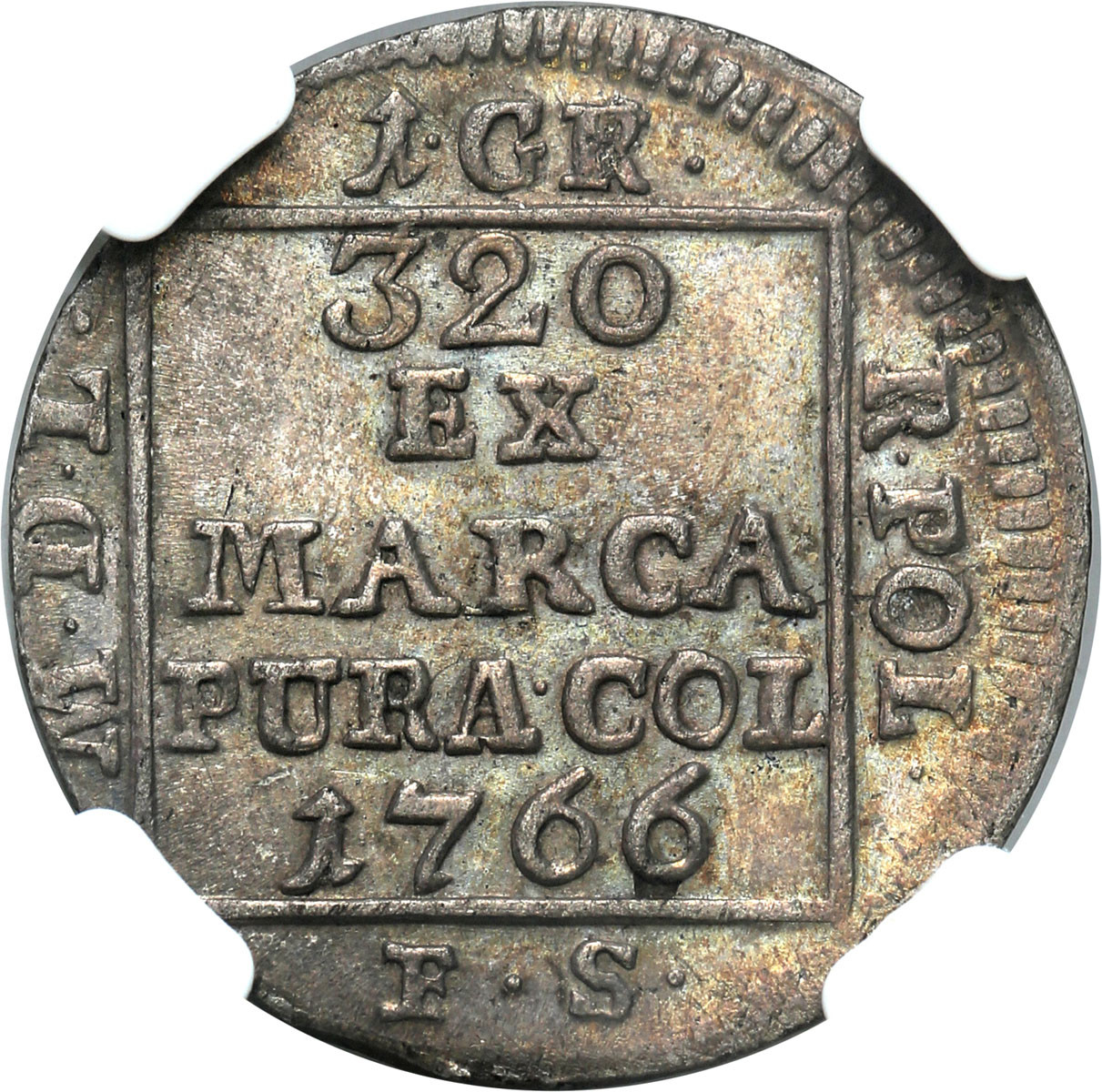 Stanisław August Poniatowski, Grosz srebrny 1766 FS, Warszawa NGC MS64 (MAX) – PIĘKNY